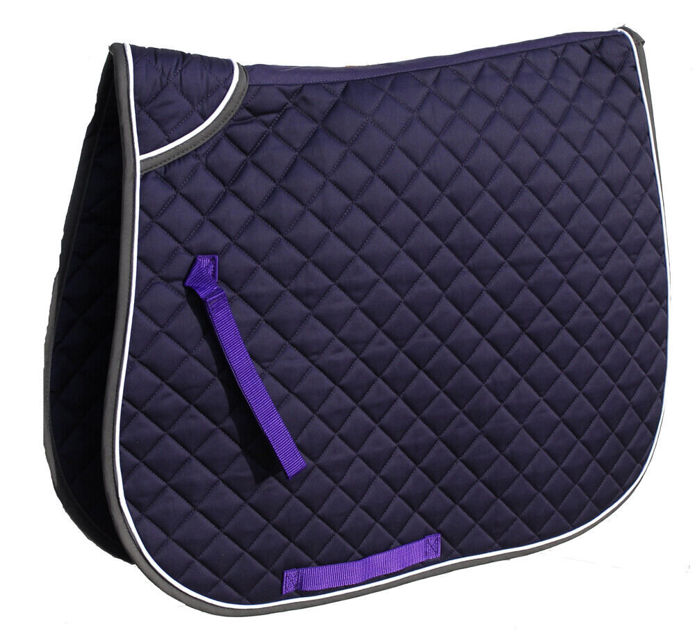 Picture of Rhinegold Quilted Saddle Cloth With Twin/Contrast Binding | 6 Colours | Cob Full
