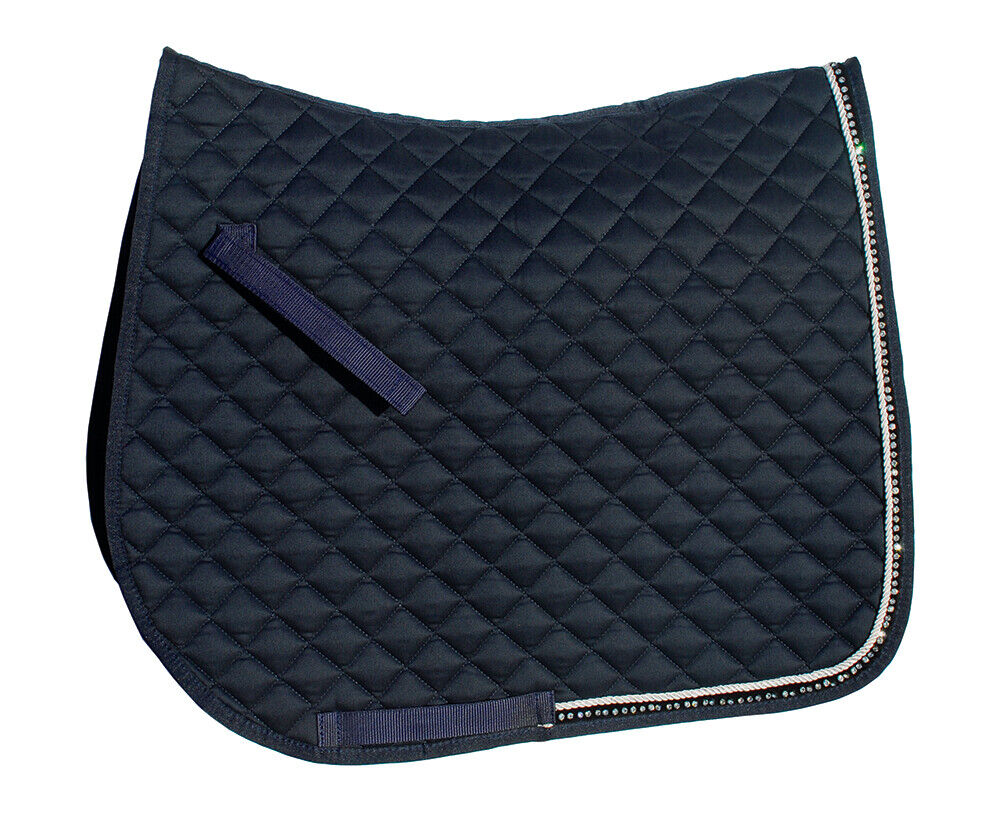 Picture of Rhinegold Elite Diamante Trimmed Saddlecloth | Pony,Cob,Full,| 9 Colours