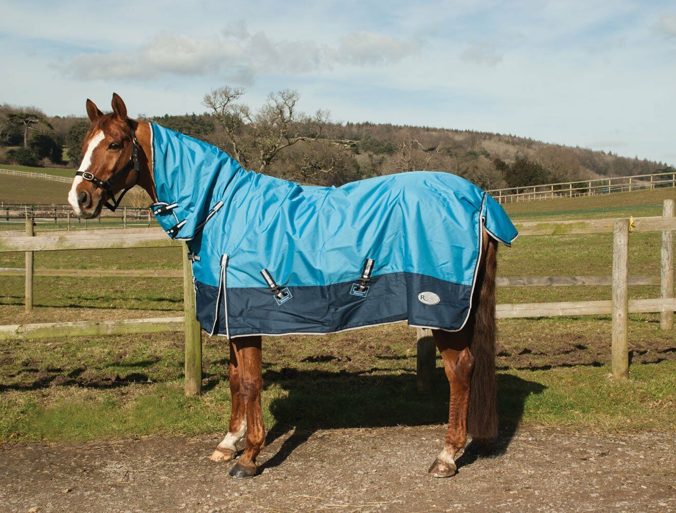 Picture of Rhinegold Torrent Full Neck 0g Lightweight Outdoor Turnout Rug, Blue Or Red Spot