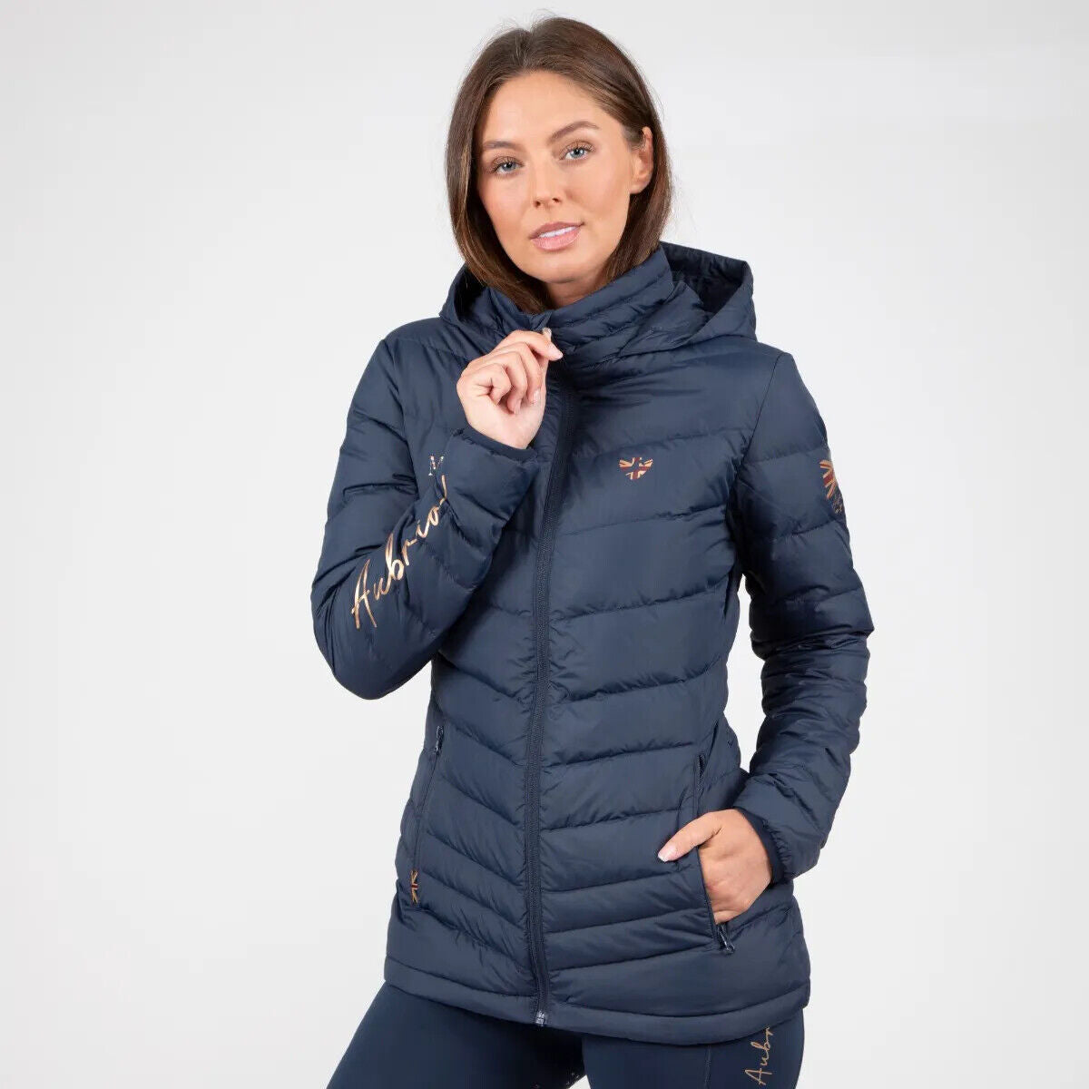 Picture of Shires Aubrion Ladies Team Padded Jacket | Womens | Navy | XXS - XXL| Warm Light