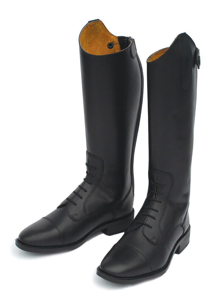 Picture of Rhinegold Childrens Berlin Long Leather Riding Boot | Black | UK C13-UK 5