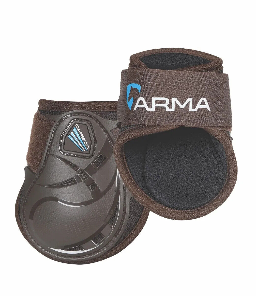 Picture of Shires ARMA Carbon Fetlock Boots | Black / Brown | Cob / Full