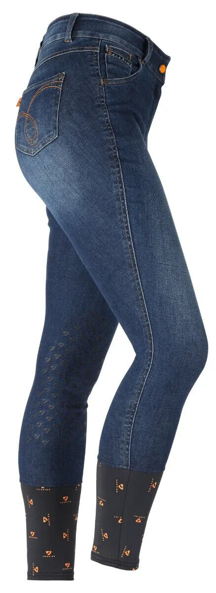 Picture of Shires Aubrion Putney Denim Horse Riding Breeches  | Maids/Childs | Age 9-14yrs