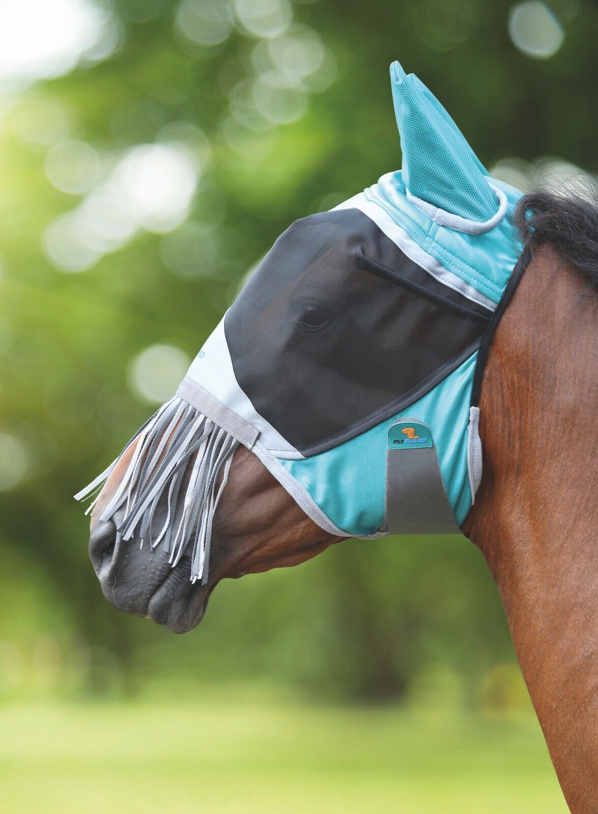 Picture of Shires Flyguard Deluxe Horse/Pony Fly Mask With Nose Fringe, UV Protection