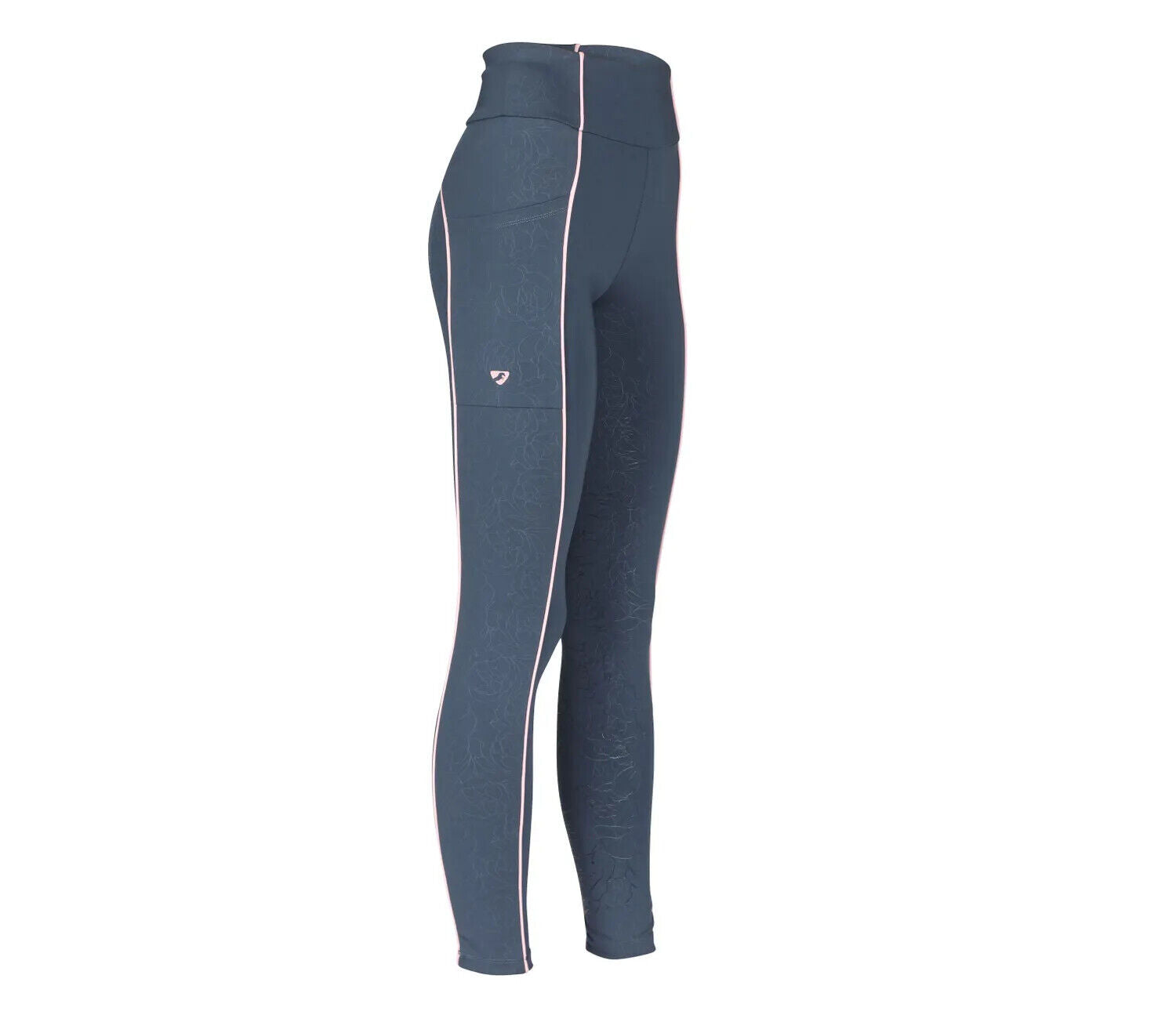 Picture of Shires Aubrion Ladies Sculpt Linear Riding Tights | Peony Print, Navy | XXS-XXXL