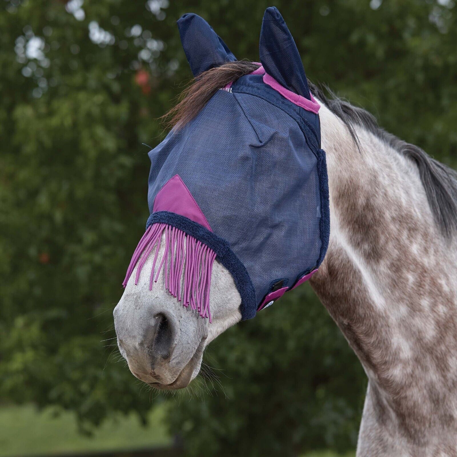 Picture of WeatherBeeta ComFiTec Deluxe Durable Mesh Fly Mask, Ears & Tassels, UV Protect