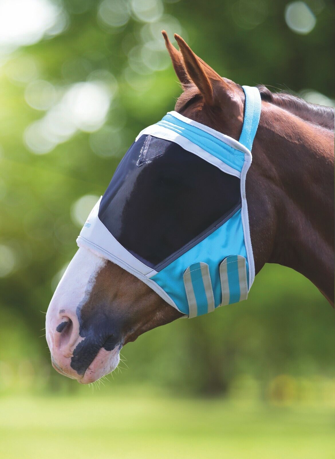 Picture of Shires Flyguard Fine Mesh Earless Horse/Pony Fly Mask , UV Protection,