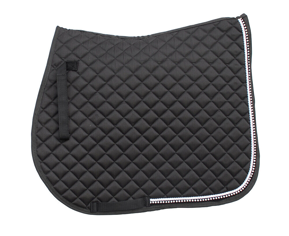 Picture of Rhinegold Elite Diamante Trimmed Saddlecloth | Pony,Cob,Full,| 9 Colours
