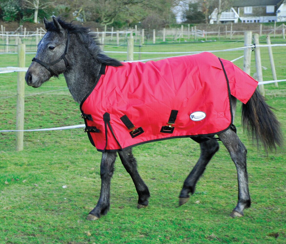 Picture of Rhinegold Konig 200g 600D Pony / Foal Outdoor Turnout Rug in Black or Red