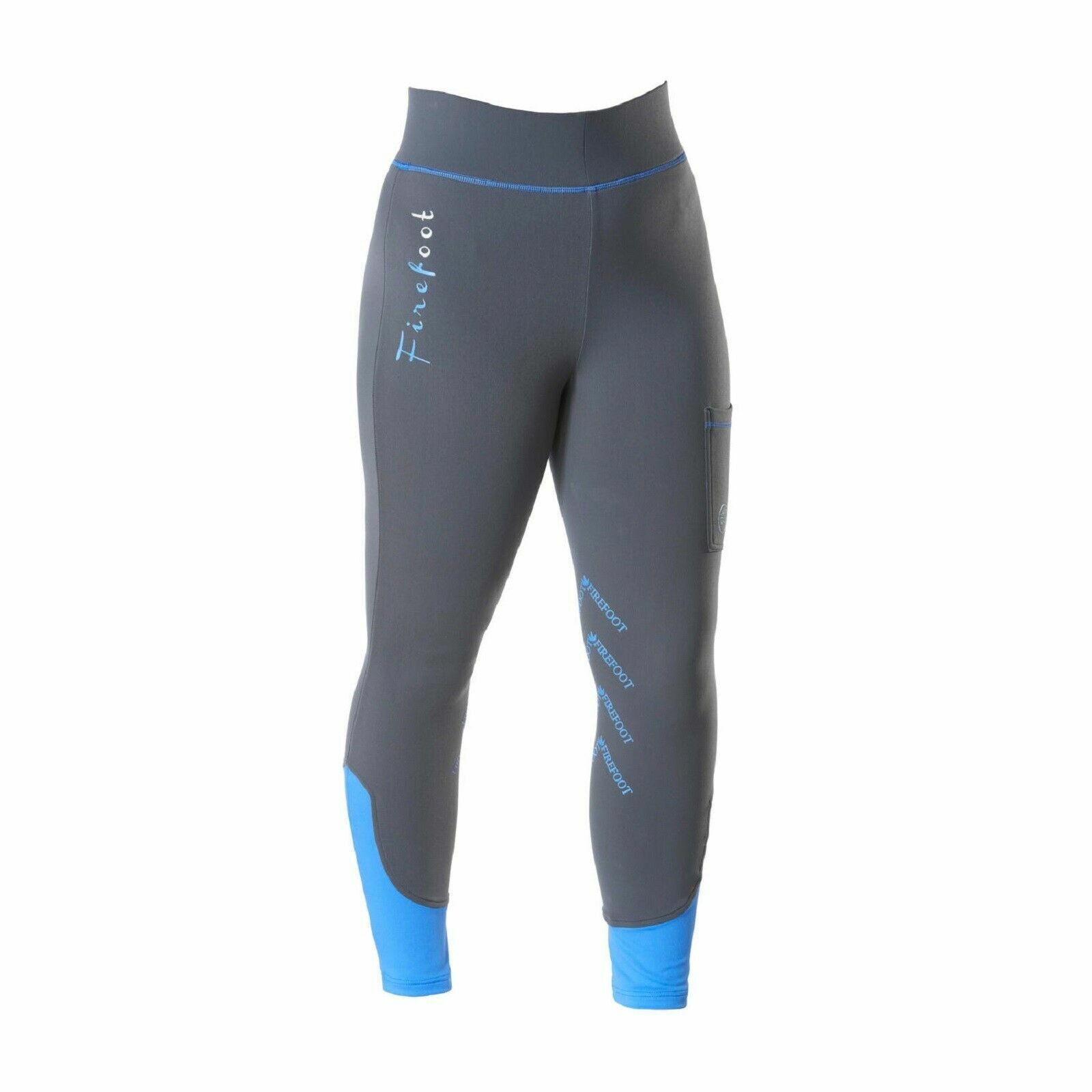 Picture of FireFoot Ripon LADIES Fleece Lined Horse Riding Breeches,  Charcoal / Blue