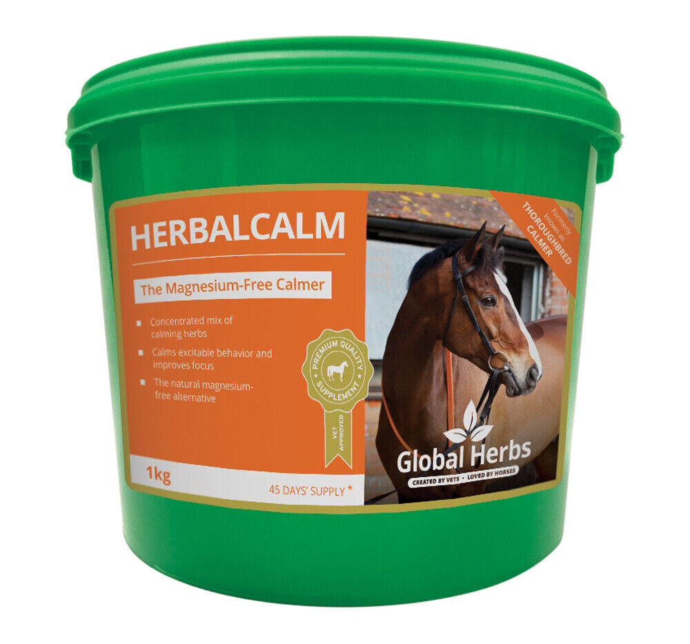 Picture of Global Herbs  Herbal Calm, 1kg Tub For Horses / Ponies Calming Supplement