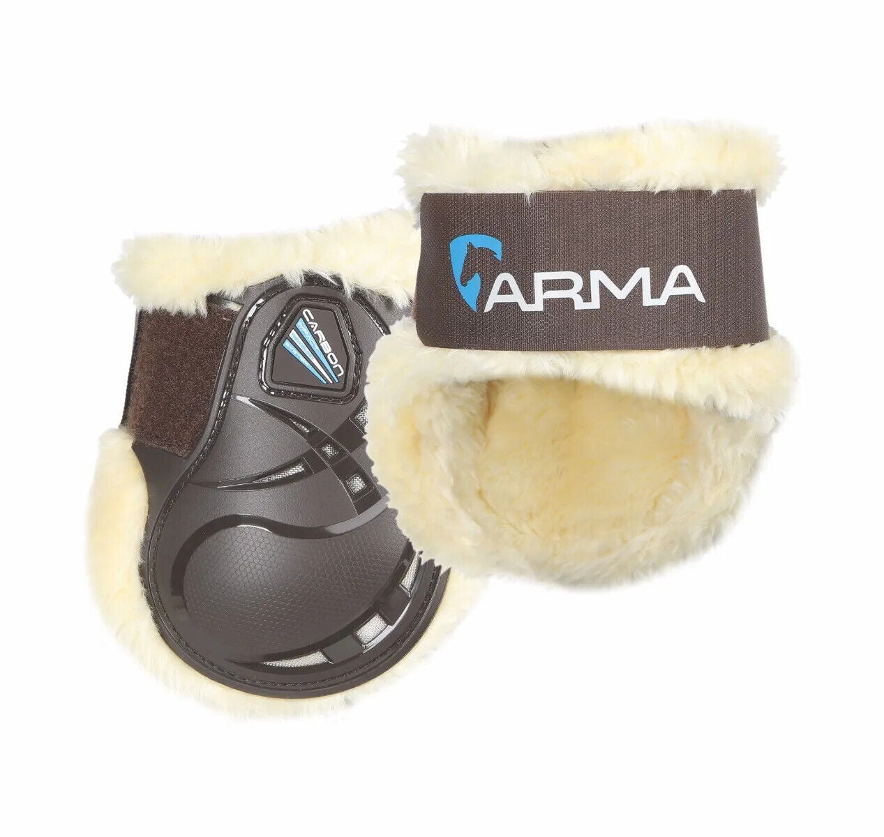 Picture of Shires ARMA Carbon SupaFleece Fetlock Boots | Black / Brown | Cob / Full