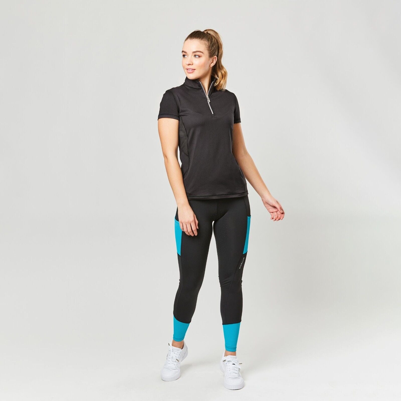 Picture of Dublin Riding Tights Power  Performance Mid Rise Colour Block, Womens, 3 Colours