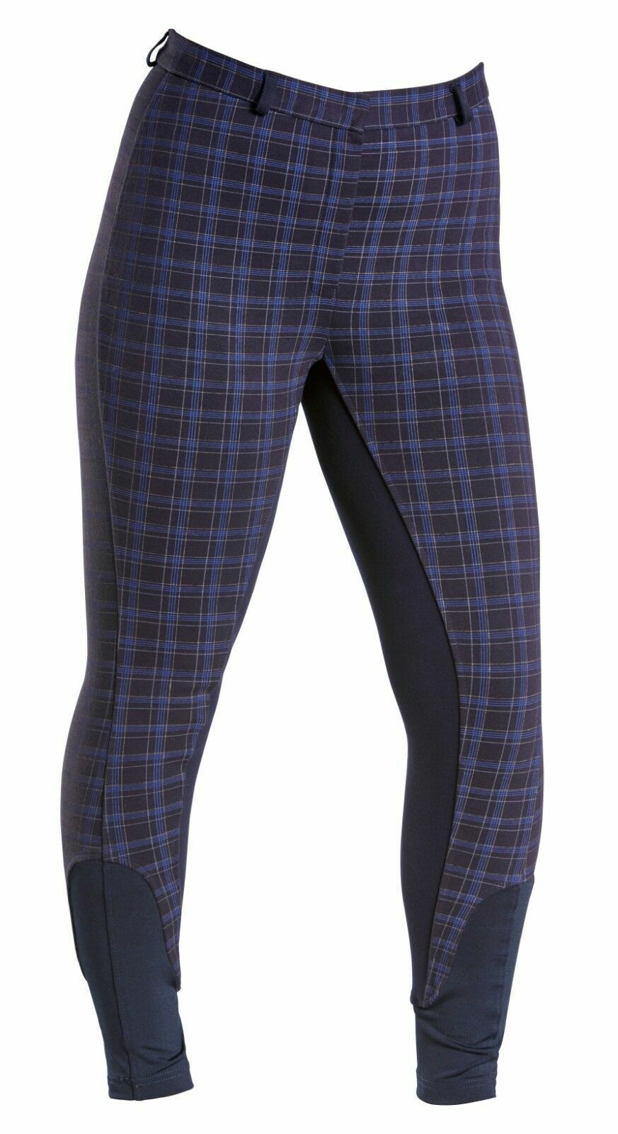 Picture of FireFoot Childrens Kids Farsley Checked Horse Riding Breeches Navy Check Colour