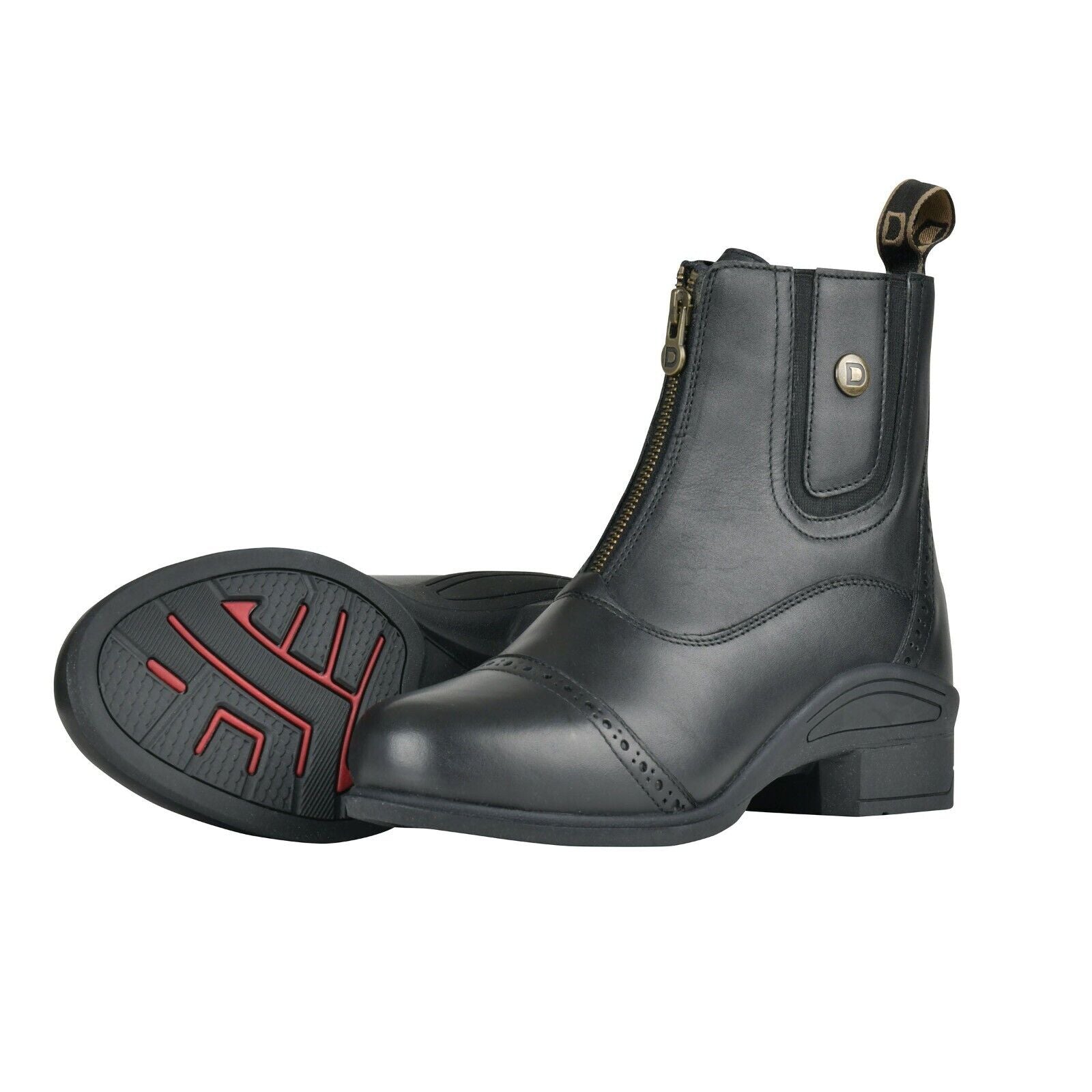Picture of Dublin Eminence Insulated Zip Front Paddock Jodhpur Boots, Black, Brown UK 4-11