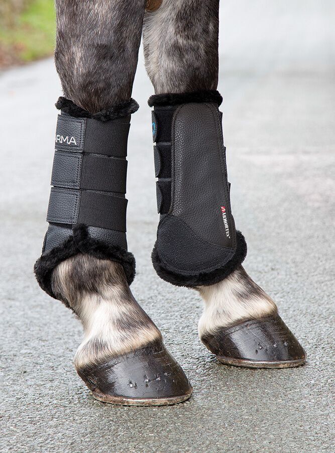 Picture of Shires Arma Fur Lined Brushing Boots Black Horse Boots