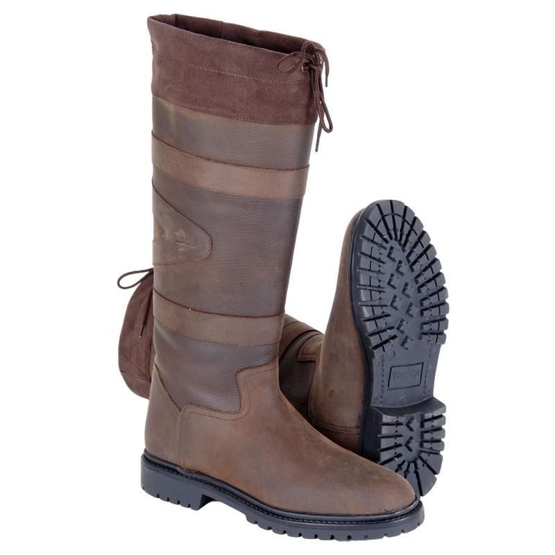 Picture of Toggi Quebec Waterproof Long Country Boots Leather, Brown, Walking Boots, Casual