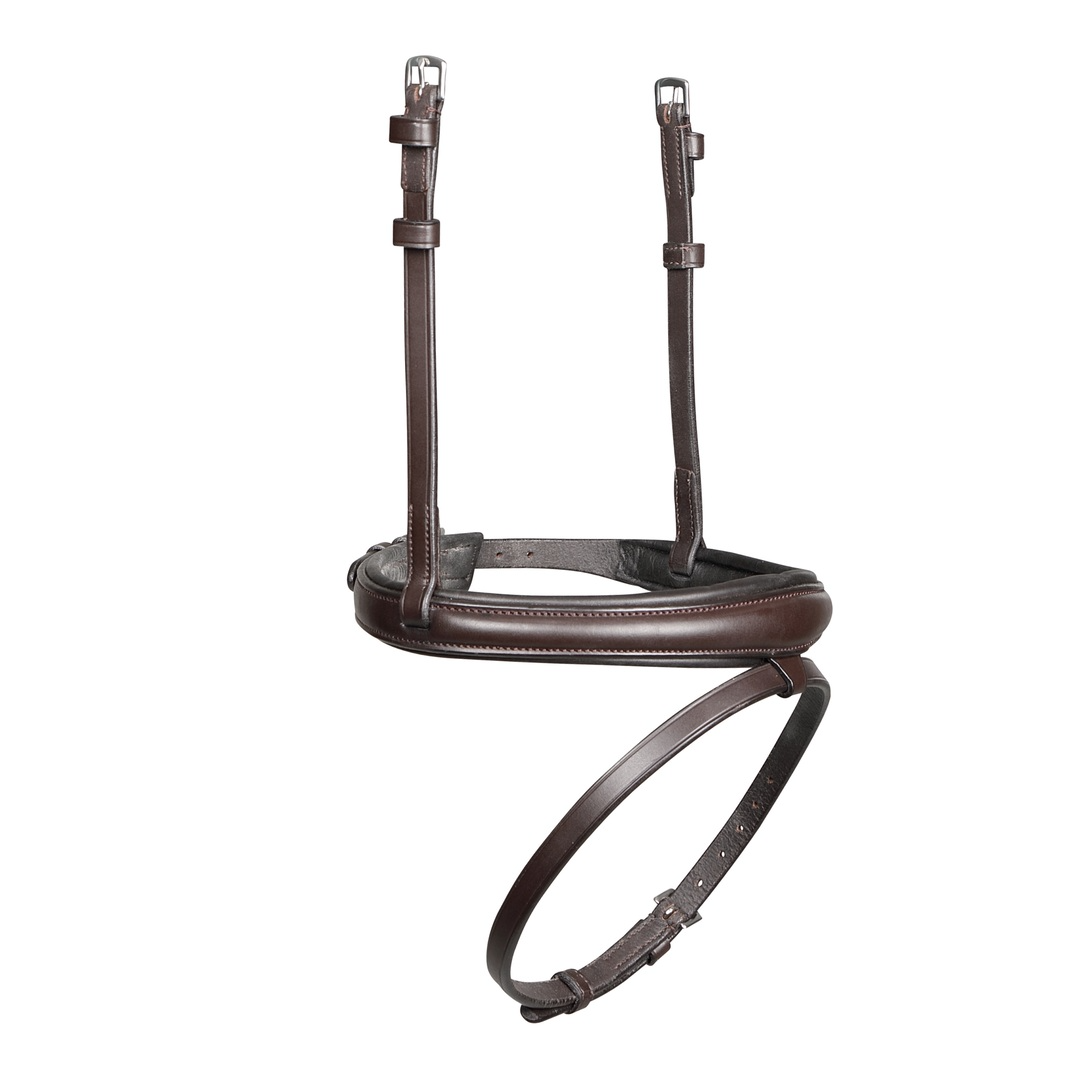 Picture of Shires Velociti Lusso Padded Raised Cavesson Noseband, Black, Havana, 4 Sizes