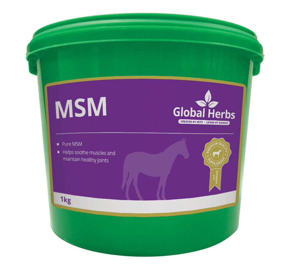 Picture of Global Herbs MSM Pure, 1kg Tub, For Horse's Joints And Tendons