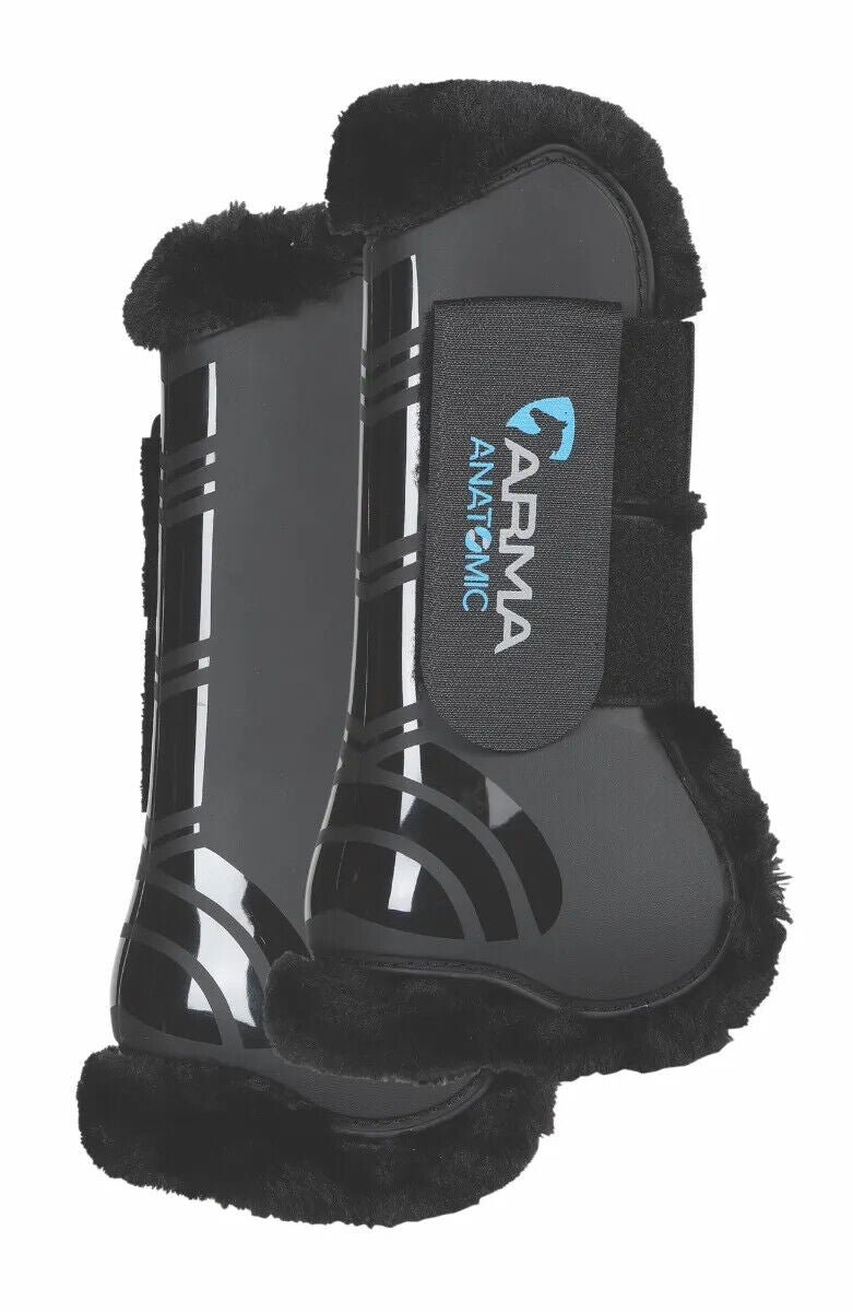 Picture of Shires ARMA SupaFleece Horse Tendon Boots | Black | Pony / Cob / Full
