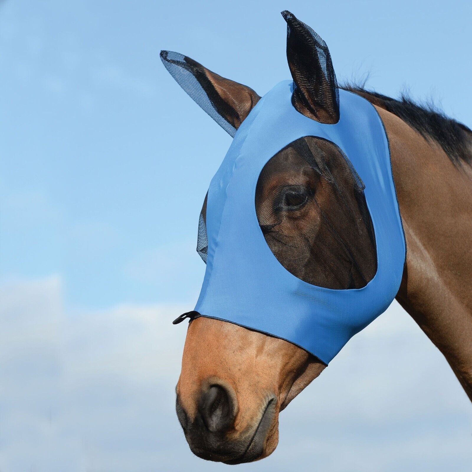 Picture of WeatherBeeta Stretch Bug Eye Saver Fly Mask, with Ears, UV, 10 Colours