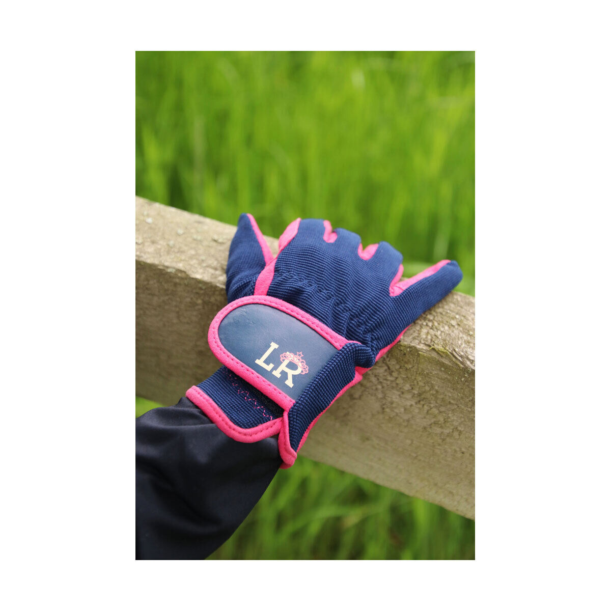 Picture of HY Little Rider Stacy Children's Riding Gloves, Navy/Pink, 4 Sizes