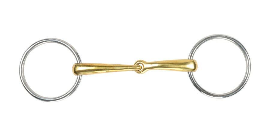 Picture of Shires Curved Loose Ring Snaffle Horse Bit  | Brass Alloy | 3 Sizes