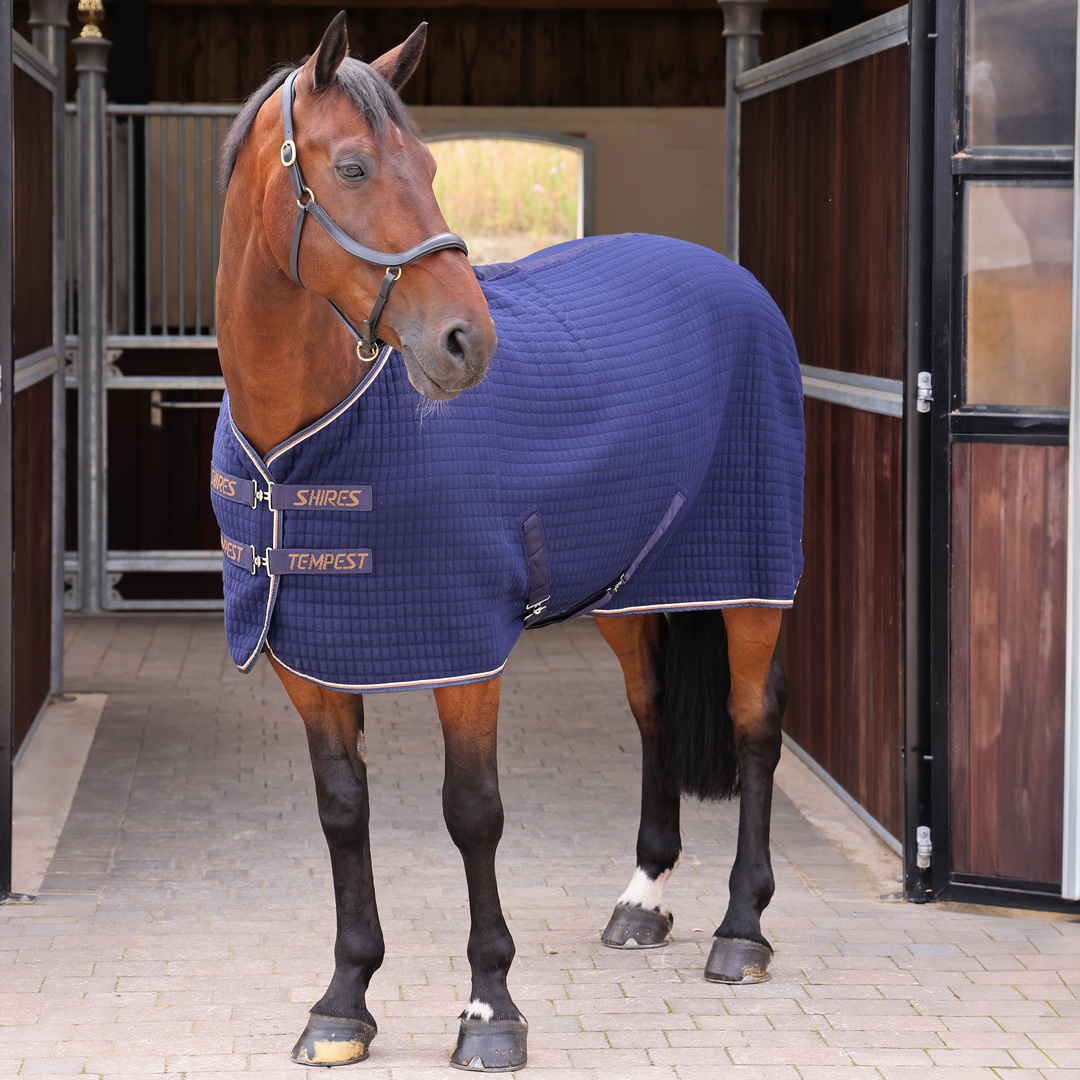 Picture of Shires Tempest Original Tech Cooler Horse Pony Rug, Navy or Ink, 5'6"- 7'0"