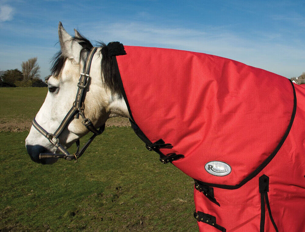Picture of Rhinegold Konig Horse Turnout 200g Neck Cover | Black or Red
