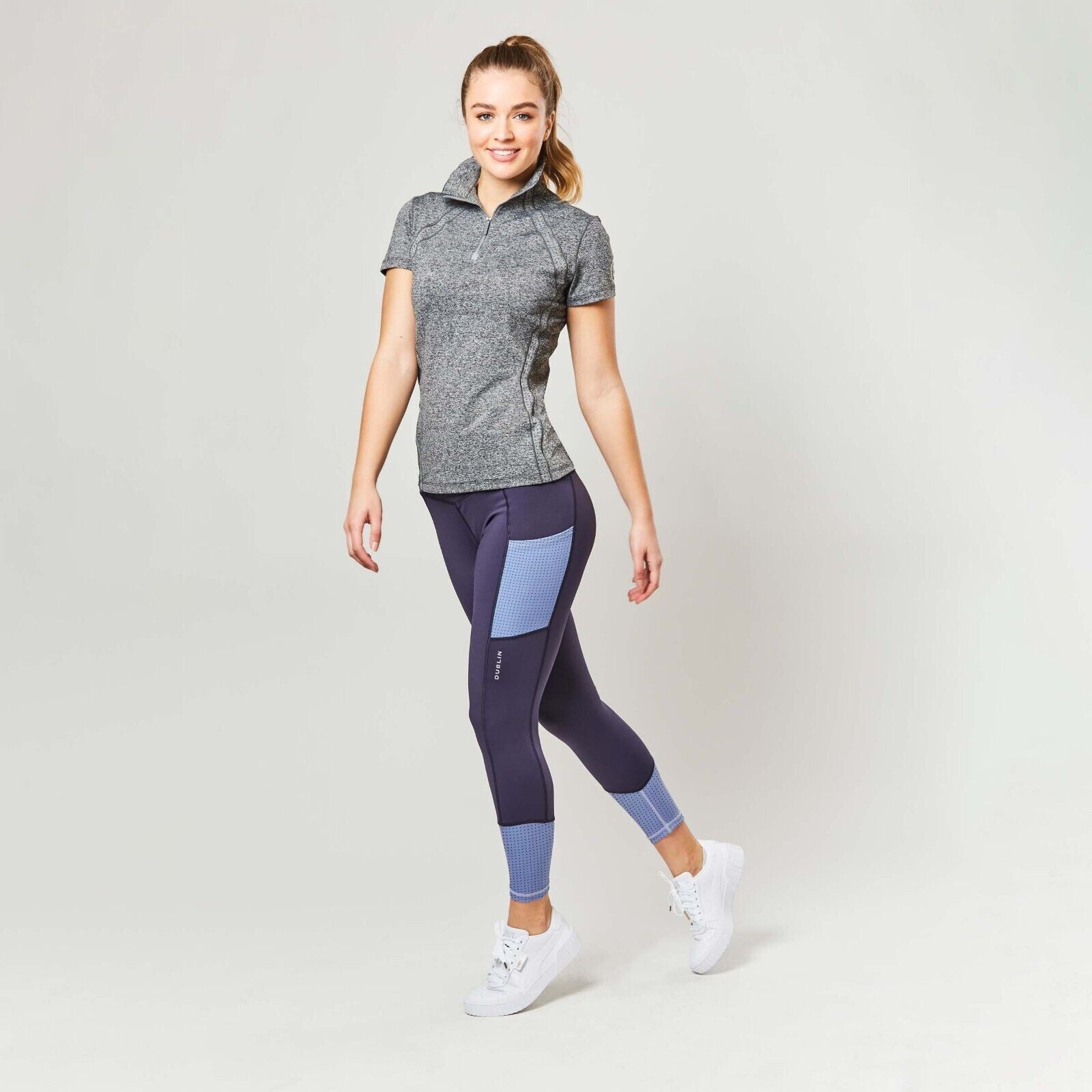 Picture of Dublin Riding Tights Power  Performance Mid Rise Colour Block, Womens, 3 Colours