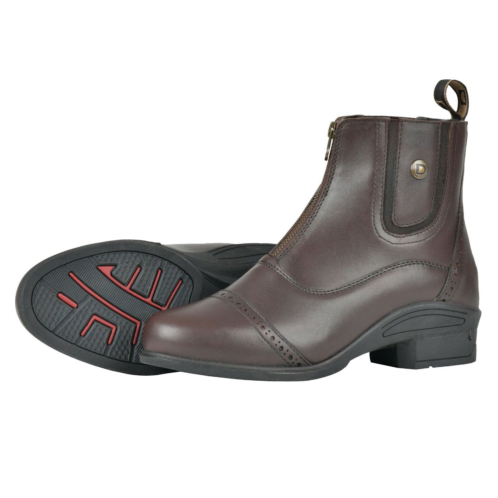 Picture of Dublin Eminence Insulated Zip Front Paddock Jodhpur Boots, Black, Brown UK 4-11