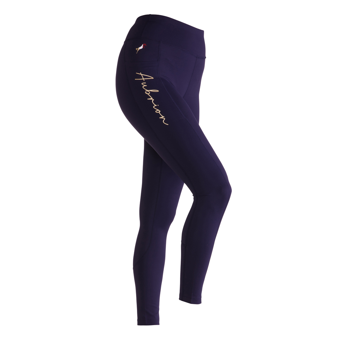 Picture of Shires Aubrion Ladies Team Non-Stop Active Tights, Womens, Navy,  XXS-XXL