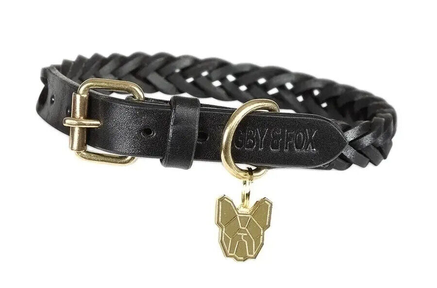 Picture of Digby & Fox Plaited Leather Dog Collar | 7 Sizes | Black, Brown, Tan