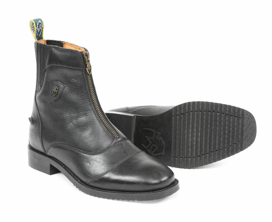 Picture of Shires Moretta Ladies Viviana Zip up Short Paddock Boots | Black/Chestnut