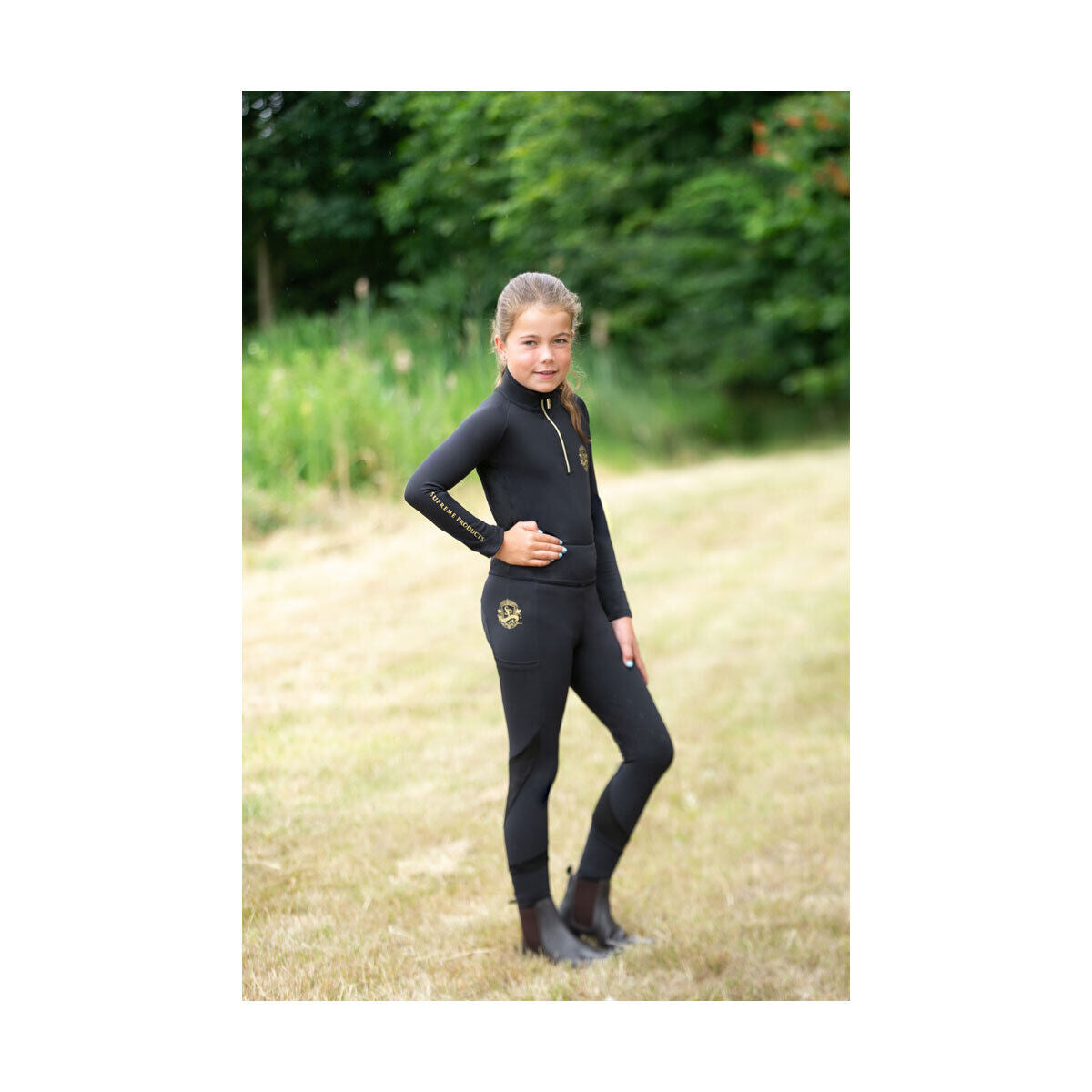 Picture of Supreme Products Active Junior Show Rider Leggings | Black/Gold | 5 - 14 yrs
