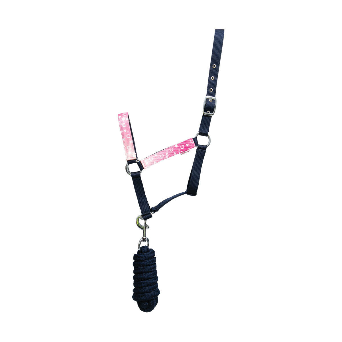 Picture of HY Head Collar and Lead Rope Set Pony Fantasy by Little Rider, Navy/Pink, 4 Size