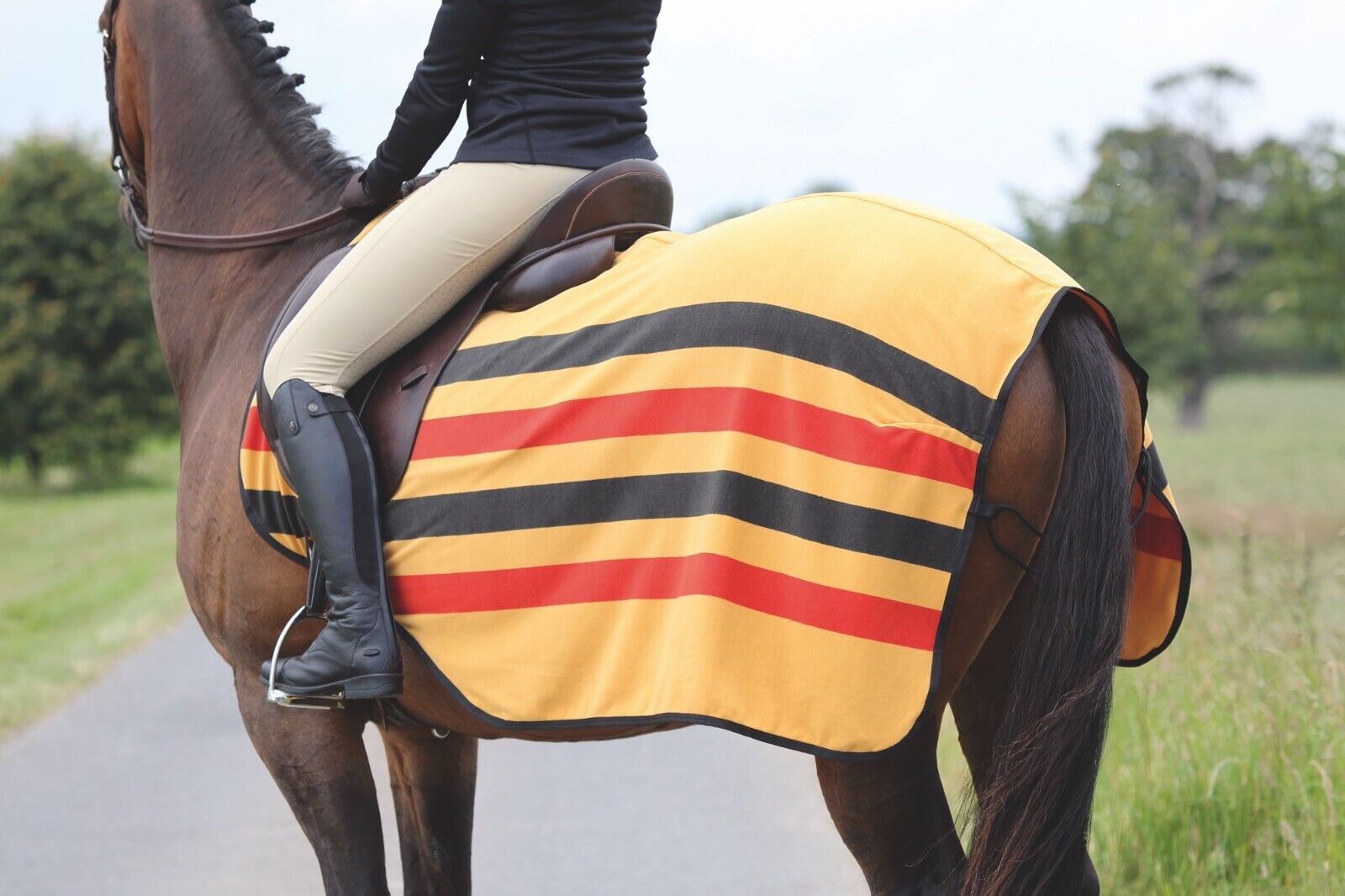 Picture of Shires Tempest Original Fleece Exercise Rug / Sheet | Newmarket Stripe