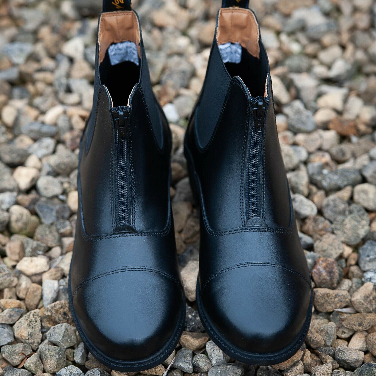 Picture of Gallop Elegence Leather Paddock Boots Horse Riding Short Boots, Black or Brown