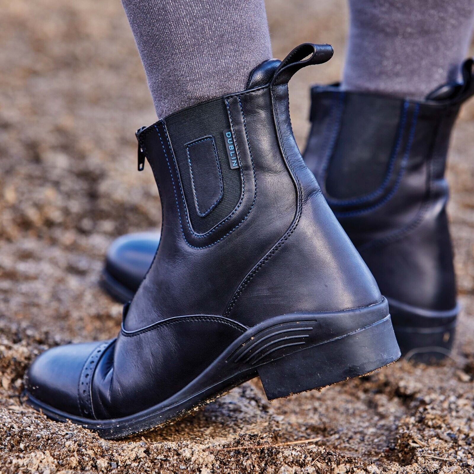 Picture of Dublin Evolution Zip Front Waterproof Paddock Jodhpur Boots, Black, UK 4-8.