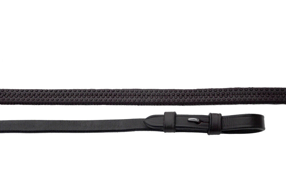 Picture of Heritage English Leather Childs Rubber Covered Reins | Black, Havana |48" x 1/2"