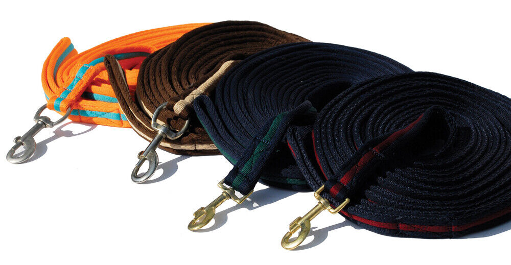 Picture of Rhinegold Supersoft Padded Lunge Rein | 4 Colours | 8M | Swivel Trigger Clip