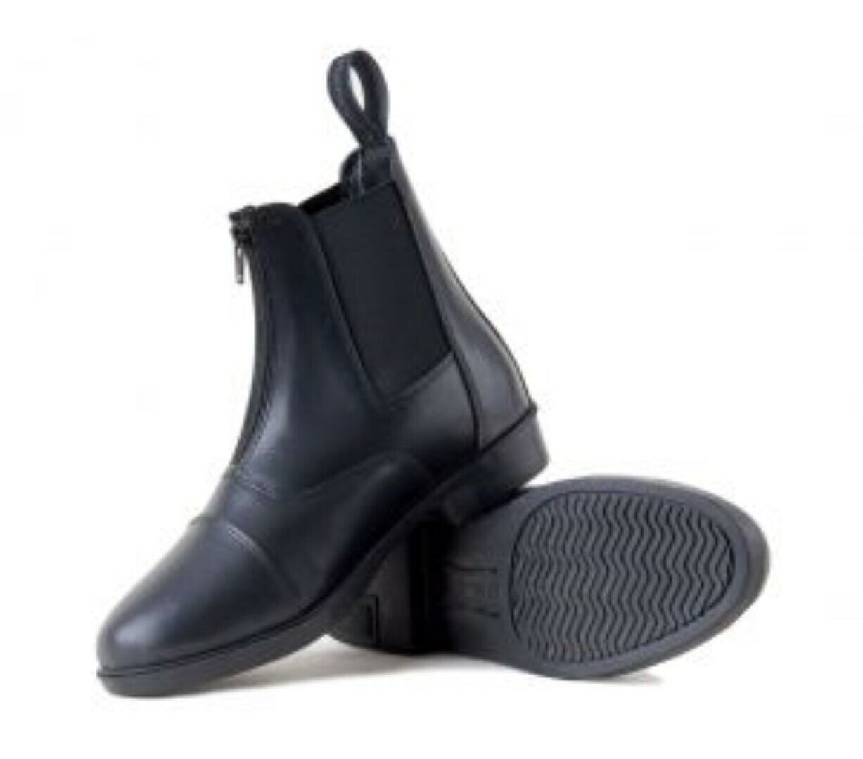 Picture of Rhinegold Boston Front Zip Paddock Jodhpur Riding Boots in Black