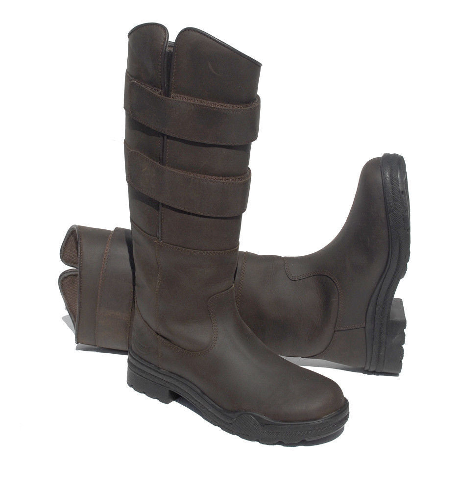 Picture of Rhinegold Colorado Child Leather Country Walking Yard Boots Adjustable Calf.