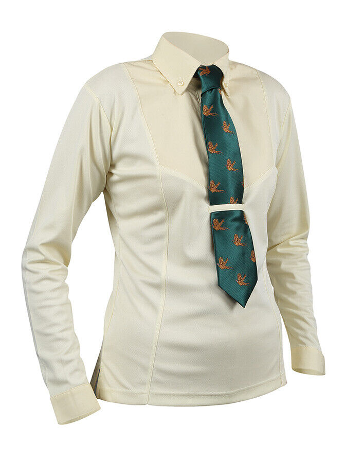 Picture of Shires Ladies Long Sleeve Tie Shirt, Yellow, XXS