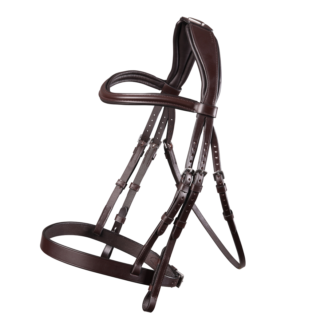 Picture of Bridle, Shires Velociti Lusso Hunter Cavesson Bridle, Black, Havana, 4 Sizes