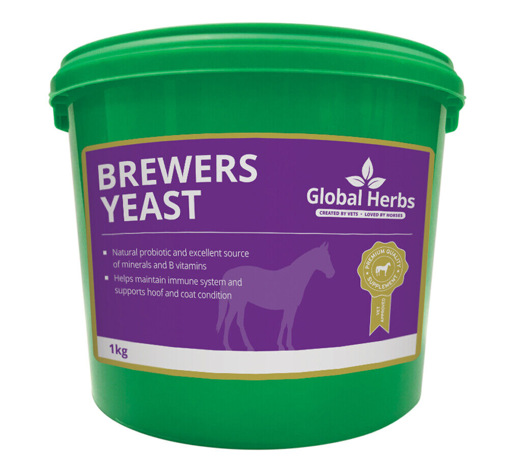 Picture of Global Herbs Brewers Yeast, 1kg Tub,  Horses & Ponies for General Health