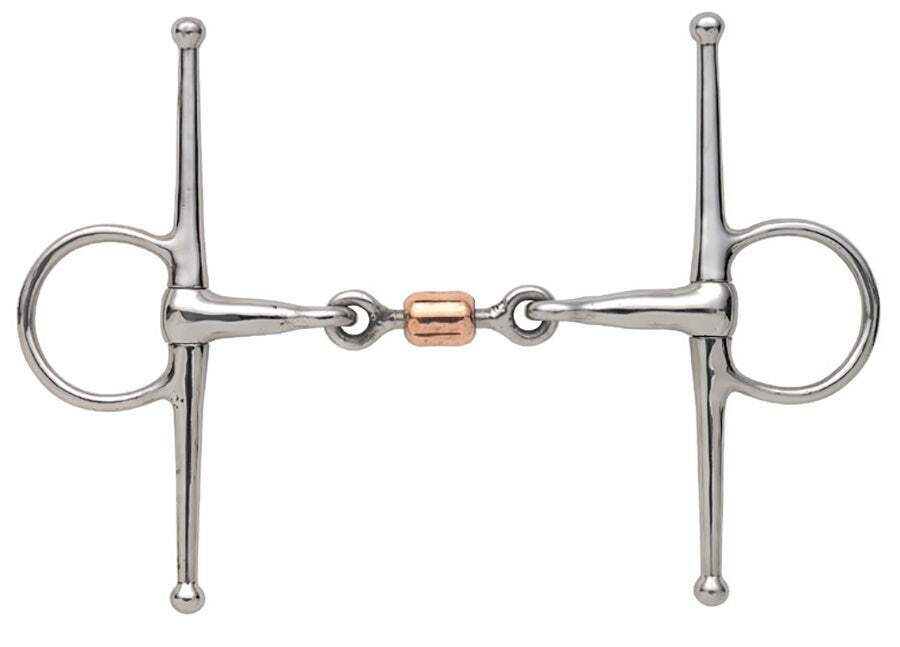 Picture of Shires Full Cheek Snaffle Bit with Copper Peanut Link |Stainless Steel | 4 Sizes