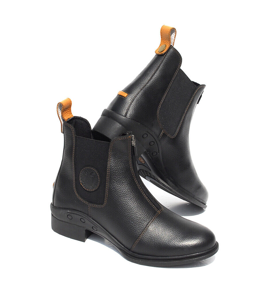 Picture of Rhinegold Nevada Zip up Leather Paddock Jodhpur Riding Boot in Brown or Black