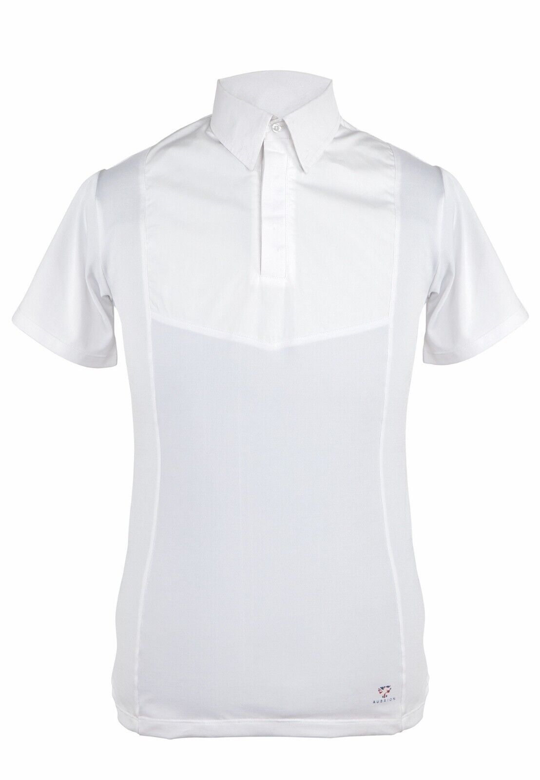 Picture of Shires Aubrion Mens Short Sleeve Equestrian Competition Tie Shirt | White