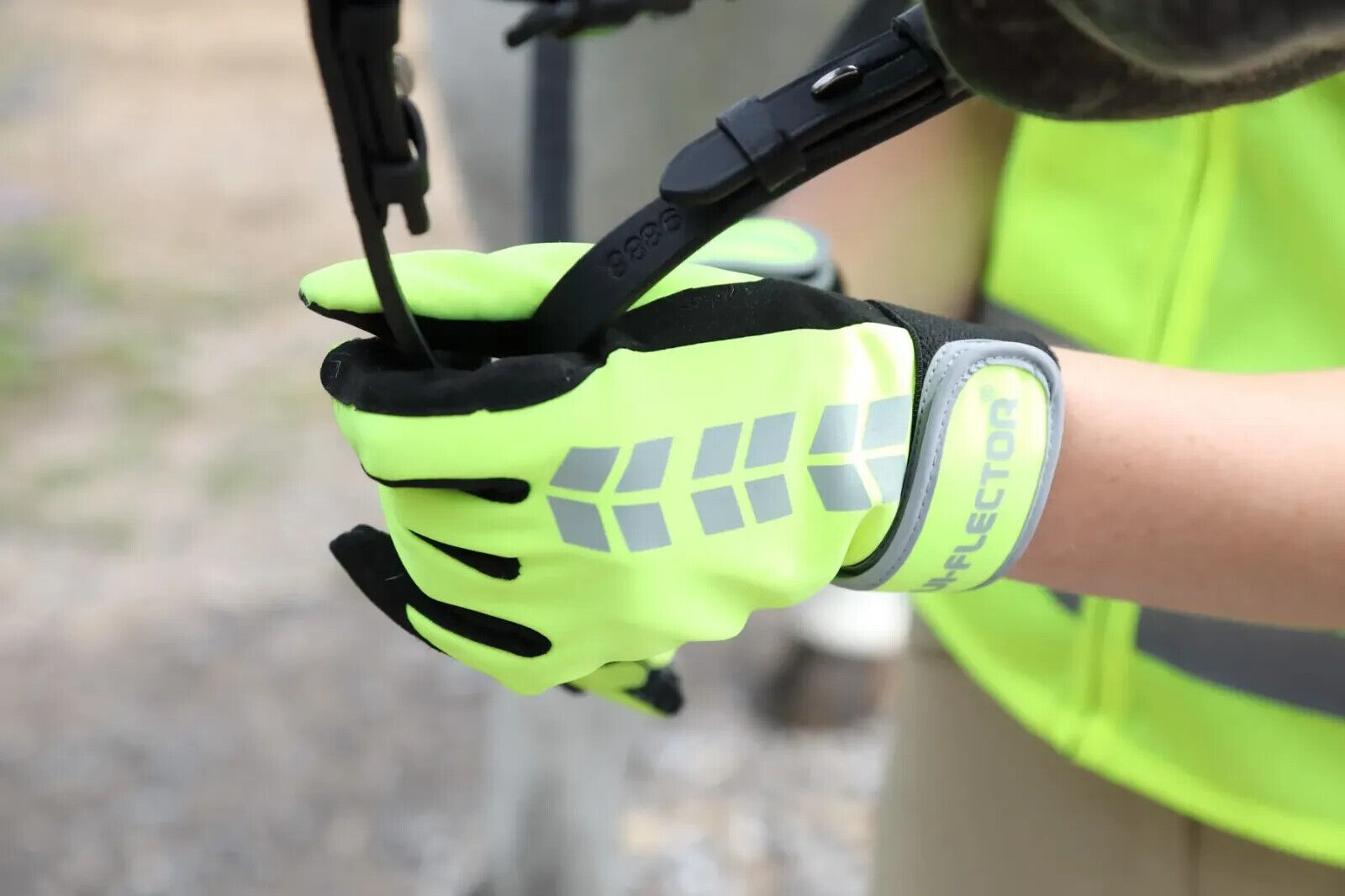 Picture of Shires Equi-Flector Horse Riding Gloves | Yellow, Orange